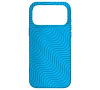Carcasa para iPhone 17 Pro MAX Cyan Teal Waves Spiral Lines Curves Aquatic Nordic Pattern
