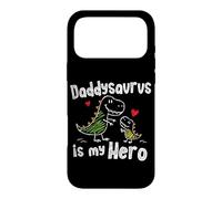Carcasa para iPhone 17 Pro MAX Daddysaurus es mi héroe, Lindo Doodle para niños, papá, Amantes de los Dinosaurios