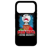 Carcasa para iPhone 17 Pro MAX Dear Santa Define Naughty Papillon Dog Funny Christmas
