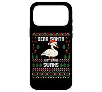 Carcasa para iPhone 17 Pro MAX Dear Santa Swans Suéter Feo de Navidad Cisne de Navidad
