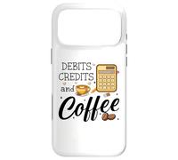 Carcasa para iPhone 17 Pro MAX Debits Credits & Coffee Cup Funny Accountant It's Tax Season