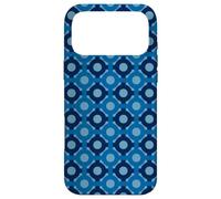 Carcasa para iPhone 17 Pro MAX Deep Cobalt Blue Hexagons Linked Rings Circles Dots Pattern