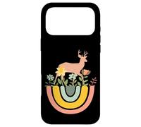 Carcasa para iPhone 17 Pro MAX Deer Doe Animal Zoo Mamífero Lindo Divertido Arco Iris Floral Flor