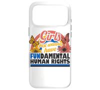 Carcasa para iPhone 17 Pro MAX Derechos Humanos Fundamentales para Niñas Retro Floral Rainbow