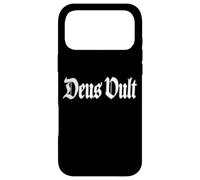 Carcasa para iPhone 17 Pro MAX Deus Vult Dios LO Quiere Frase Latina Caballeros Templar