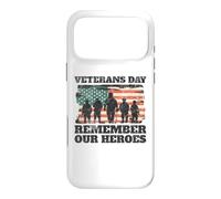 Carcasa para iPhone 17 Pro MAX Día de los Veteranos Recuerda a Nuestros héroes Soldados de Bandera de EE. UU