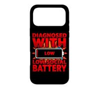 Carcasa para iPhone 17 Pro MAX Diagnóstico Divertido diagnosticado con Baja batería Social