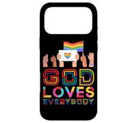 Carcasa para iPhone 17 Pro MAX Dios ama a Todos Gay Christian Rainbow Meme