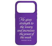 Carcasa para iPhone 17 Pro MAX Dios da Fuerza a los cansados y débiles Isaías 40 29