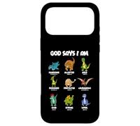 Carcasa para iPhone 17 Pro MAX Dios Dice Que Soy Dinosaurio - Verso de la Biblia - Cristo - Cristiano