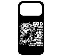 Carcasa para iPhone 17 Pro MAX Dios es más Grande Que mi Miedo Afirmación Cristiana