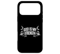 Carcasa para iPhone 17 Pro MAX Dios es mi Fuerza Christian Gimnasio Fitness Motivacional