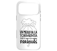 Carcasa para iPhone 17 Pro MAX Dios es mi Paraguas en Medio de la tormenta