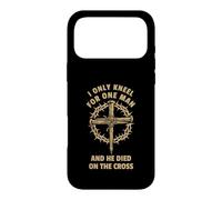 Carcasa para iPhone 17 Pro MAX Diseño de Christian Faith Jesus Cross arrodillado para un Solo Hombre