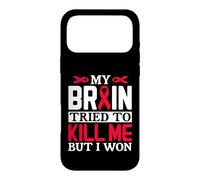 Carcasa para iPhone 17 Pro MAX Diseño de Cinta MY Brain Tried TO Kill ME Pero I Won