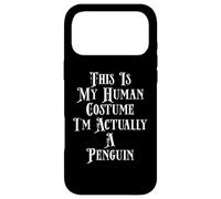 Carcasa para iPhone 17 Pro MAX Disfraz de pingüino con Texto en inglés I'm Actually A Penguin