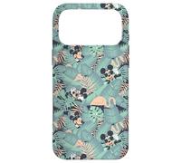 Carcasa para iPhone 17 Pro Max Disney Mickey Mouse Summer Tropical Beach Leaves Pattern
