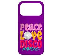 Carcasa para iPhone 17 Pro MAX Diversión Paz, Amor Disco Música Retro