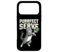 Carcasa para iPhone 17 Pro MAX Divertida Camiseta de Gato Pickleball, Purrfect Serve Tabby Kitten Player