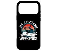 Carcasa para iPhone 17 Pro MAX Divertida Camiseta de Pesca con Texto I'm a Hooker on The Weekends, Bass Fish