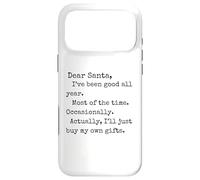 Carcasa para iPhone 17 Pro MAX Divertida Carta de Navidad, Querido Papá Noel, te he portado Bien Todo el año