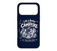 Carcasa para iPhone 17 Pro MAX Divertida fogata Vintage de Bigfoot Alien para Acampar con Forma de Sasquatch