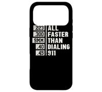 Carcasa para iPhone 17 Pro MAX Divertida Segunda Enmienda de 9 mm, Todo más rápido Que Llamar al 911