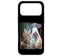 Carcasa para iPhone 17 Pro MAX Divertida Selfie de Gato con Conejo de Pascua Bigfoot OVNI para Hombres y Mujeres