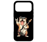 Carcasa para iPhone 17 Pro MAX Divertido Bulldog Rock Music Guitarrista Gráfico Juguetón Sharp