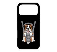 Carcasa para iPhone 17 Pro MAX Divertido Cachorro de San Bernardo en un portabebés. Amante de los Perros