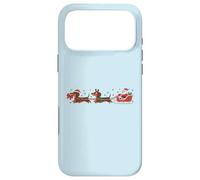 Carcasa para iPhone 17 Pro MAX Divertido Dachshund Santa Delivery Crew Humor navideño