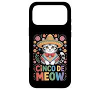 Carcasa para iPhone 17 Pro MAX Divertido Dicho Mexicano del Sombrero del Gato del Cinco de Meow