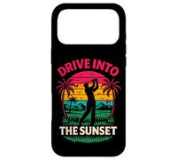 Carcasa para iPhone 17 Pro MAX Divertido gráfico Retro de Golf Drive Into The Sunset