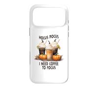Carcasa para iPhone 17 Pro MAX Divertido Halloween Hocus Pocus Necesito Café para Enfocarse Barista