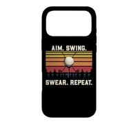 Carcasa para iPhone 17 Pro MAX Divertido Juego de Palabras del Equipo de Golf con el Objetivo del Swing jurar Repetir Golf Retro