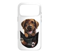 Carcasa para iPhone 17 Pro MAX Divertido Labrador Marrón En Pocket Retriever Chocolate Lab Mom