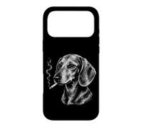 Carcasa para iPhone 17 Pro MAX Divertido Perro Salchicha fumando Salchichas