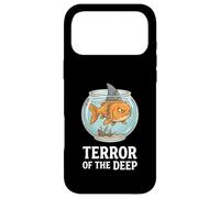 Carcasa para iPhone 17 Pro MAX Divertido pez Dorado con Aleta de tiburón: Terror of The Deep