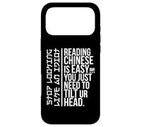 Carcasa para iPhone 17 Pro MAX Divertido Sarcasmo Humor Asiático Broma Lectura Chino Fácil Idiota W
