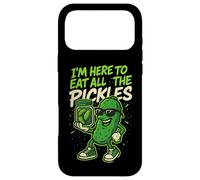 Carcasa para iPhone 17 Pro MAX Divertido Tarro de pepinillos con Texto en inglés I'm Here to Eat All The Pickles para Amantes de la