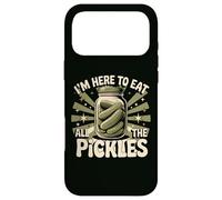 Carcasa para iPhone 17 Pro MAX Divertido Tarro de pepinillos con Texto en inglés I'm Here to Eat All The Pickles para Amantes de la