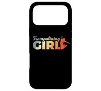 Carcasa para iPhone 17 Pro MAX Divertido Trampolining Chica Trampolín Gimnasta