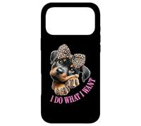 Carcasa para iPhone 17 Pro MAX Do What I Want Leopard Print Bow Girl Rottweiler Puppy Lover