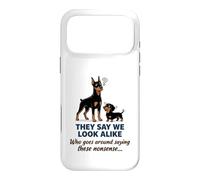 Carcasa para iPhone 17 Pro MAX Doberman y Dachshund They Say We Look Alike Funny Dog Art