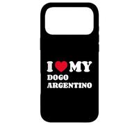 Carcasa para iPhone 17 Pro MAX Dogos Argentinos Amor Corazón Perro I Love My Dogo Argentino