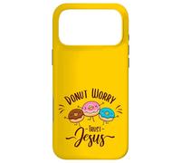Carcasa para iPhone 17 Pro MAX Donut Worry Trust Jesus - Divertido Juego de Palabras Cristiano - Happy Donuts