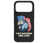 Carcasa para iPhone 17 Pro MAX Dos Naciones Un León - Diseño Patriótico de Estados Unidos Israel