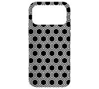 Carcasa para iPhone 17 Pro MAX Double Beehive Light Black-White Hexagon Honeycomb Pattern