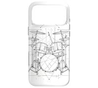 Carcasa para iPhone 17 Pro MAX Drum Kit Line Art Trap Set Rock Music