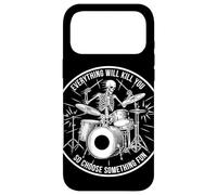 Carcasa para iPhone 17 Pro MAX Drummer Skeleton Everything Will Kill You Funny
